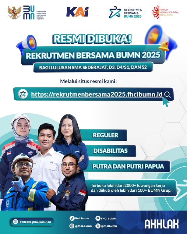 KAI Buka Peluang Berkarier di Rekrutmen Bersama BUMN 2025, Wujudkan SDM Unggul untuk Transformasi Perkeretaapian